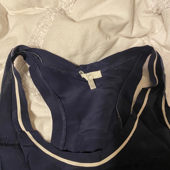 Joie Navy Silk Razorback Tank - Picture 2 of 6